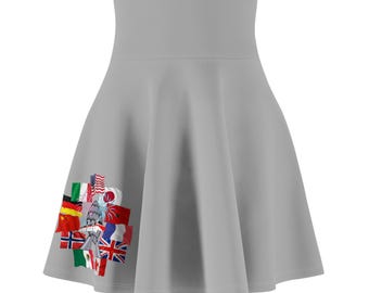 Falda patinadora para mujer (AOP)