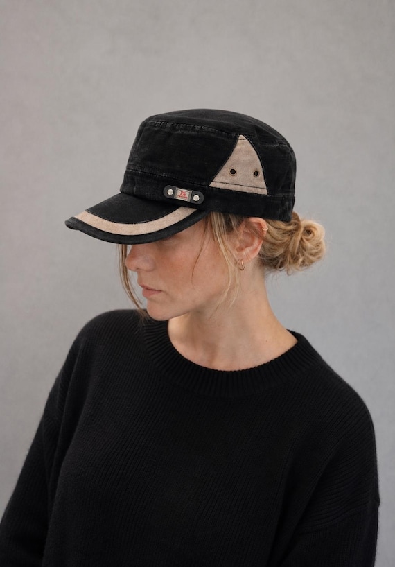 Retro Military Cap, Vintage Washed Cotton Flat Top Baseball Hat, Casual Streetwear Army Style
