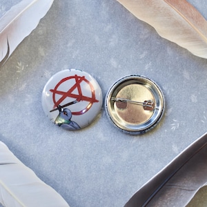anarchist pigeon button pin