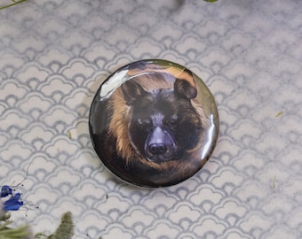 Brown Hyena Button Pin - Handmade Animal Badge