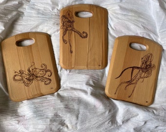 Original Art - Pyrography Octopus (also available for commissions)