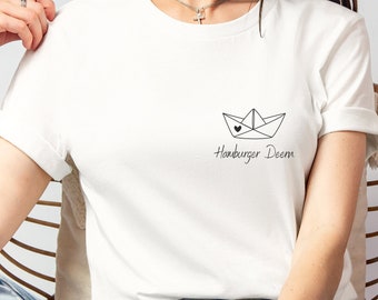 Hamburger Deern Shirt, Moin T-Shirt, Hamburg Shirt, Hamburg T-Shirt, Paperboat Shirt, Paperboat T-Shirt, Paper Boat, Hamburg City