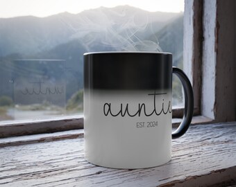 Color Morphing Mug, Auntie Mug, Surprise Mug, Surprise Gift, Pregnancy Reveal, Pregnancy Reveal Gift, Auntie Gift, Auntie To Be Mug