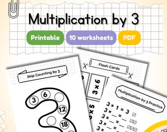 Herramientas de cálculo mental: Hojas de ejercicios de la tabla del 3 para mejorar la fluidez en la multiplicación (PDF)