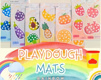 PlayDough Mats Rainbow colors • Printable Playdough Activity •Toddler Preschool Kindergarten Educational Resource • Busy Book Printable