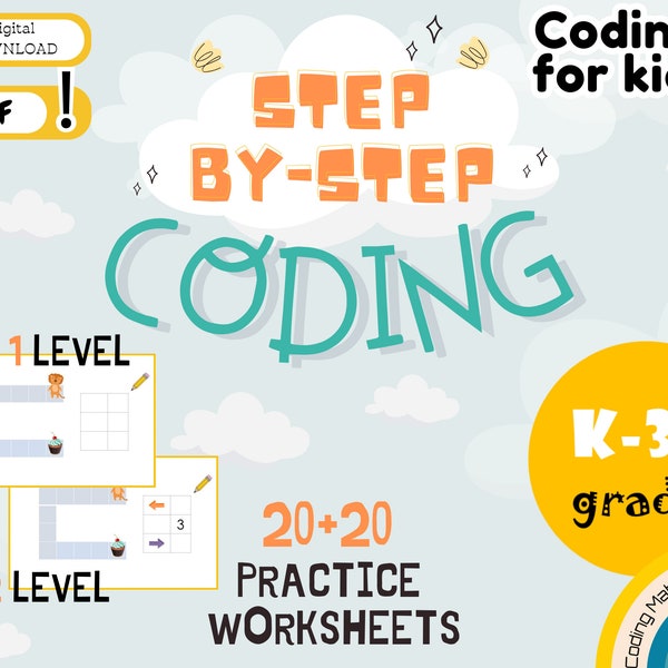 Coding for kids • Coding worksheets • Arrows Game • Kids Learning •  Coding activity •Homeschool preschool worksheets• Logic game for kids