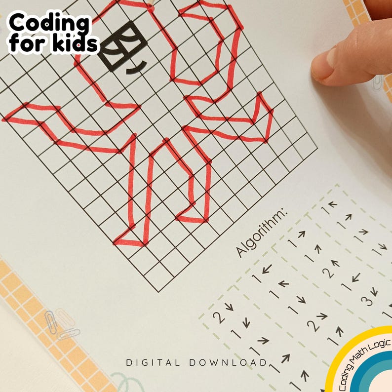 Coding for Kids Printable Worksheets, Unplugged STEM Logic Game for ...