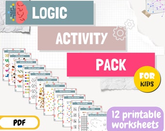 LOGIC ACTIVITY PACK  •  practicing logical thinking   •  Printable logic Worksheets  • preschool worksheets  •  printable activities