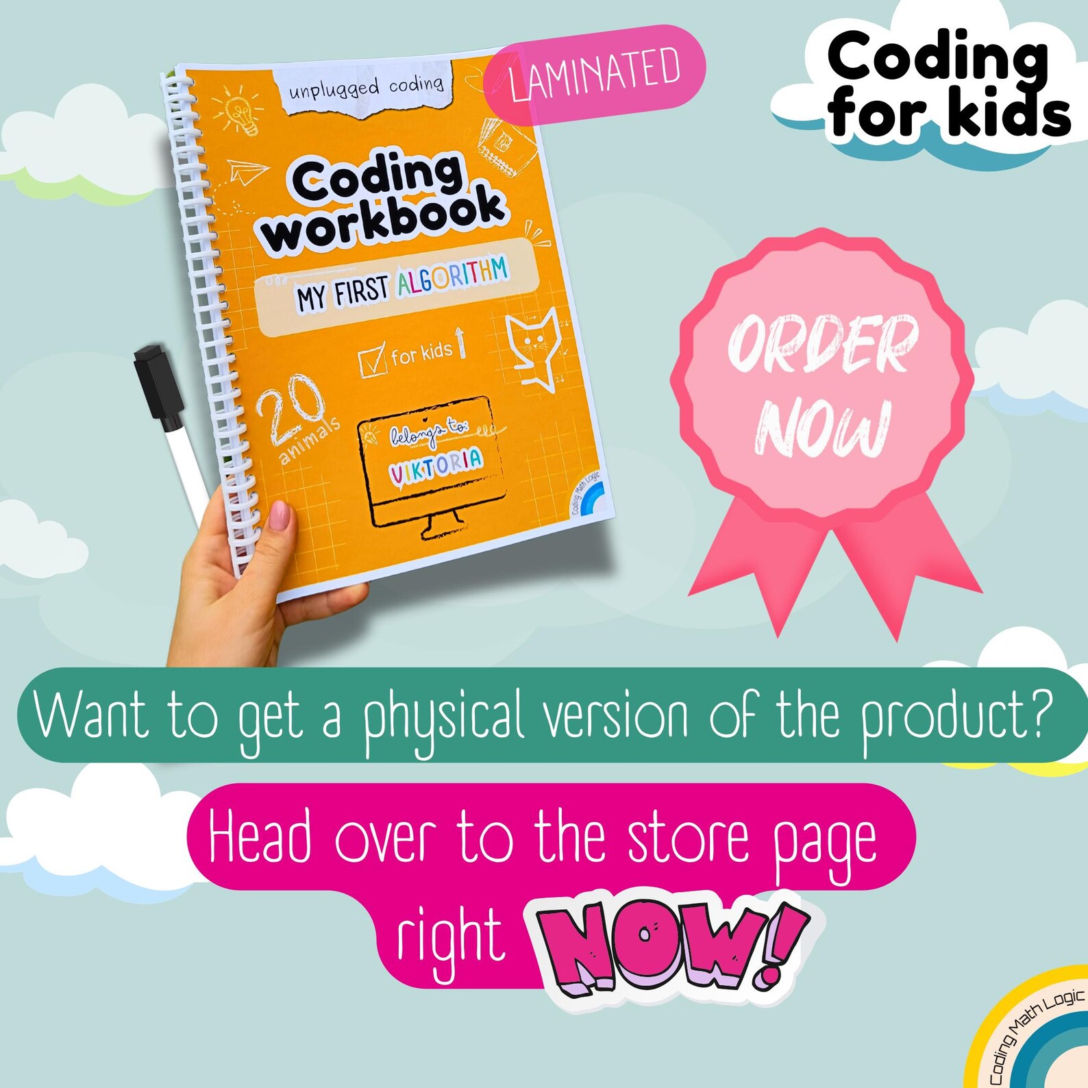 Coding for Kids My First Algorithm Graphic Dictation Coding Worksheets ...
