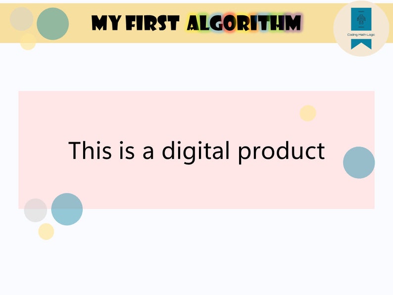 Coding for Kids My First Algorithm Graphic Dictation - Etsy