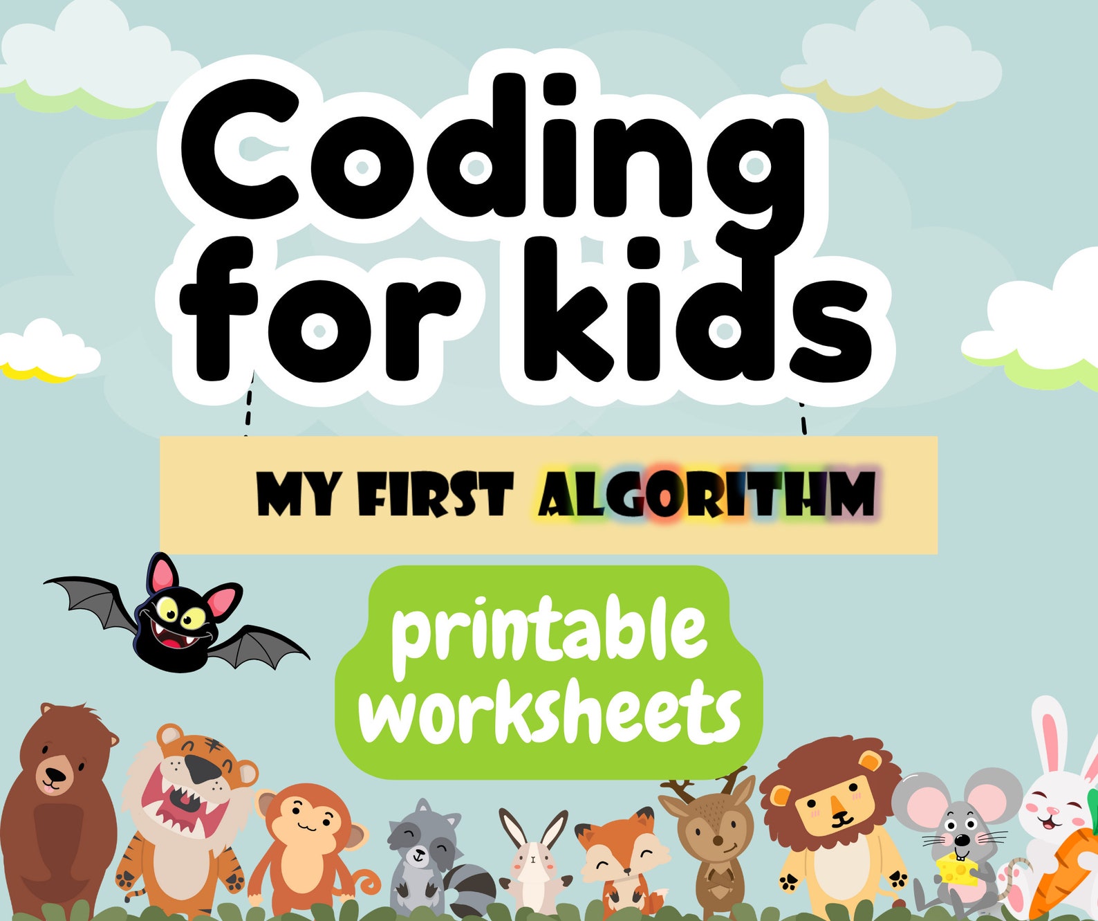 Coding for Kids My First Algorithm Graphic Dictation Coding Worksheets ...
