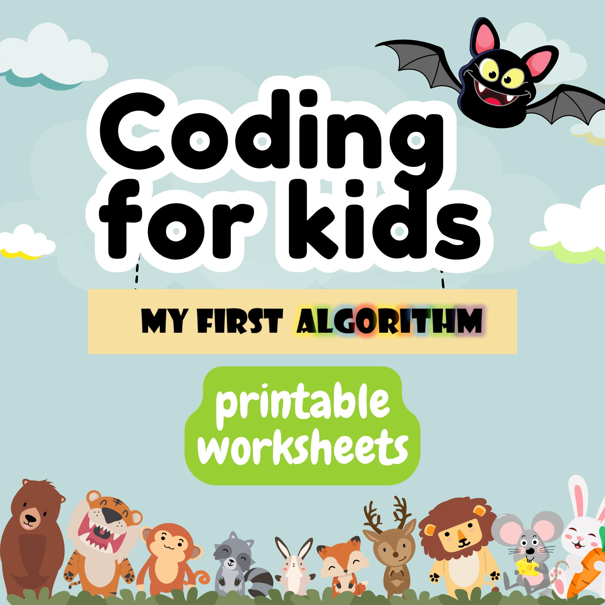 Coding for Kids My First Algorithm Graphic Dictation Coding Worksheets ...