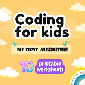 Coding for Kids Printable Worksheets, Unplugged STEM Logic Game for Homeschool