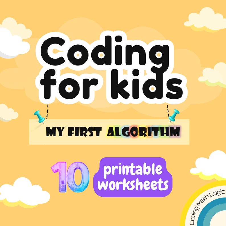 Coding for Kids Printable Worksheets, Unplugged STEM Logic Game for ...