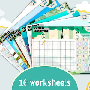 Graphic Dictation Worksheets for Kids, Animal Grid Drawing Pixel Art ...