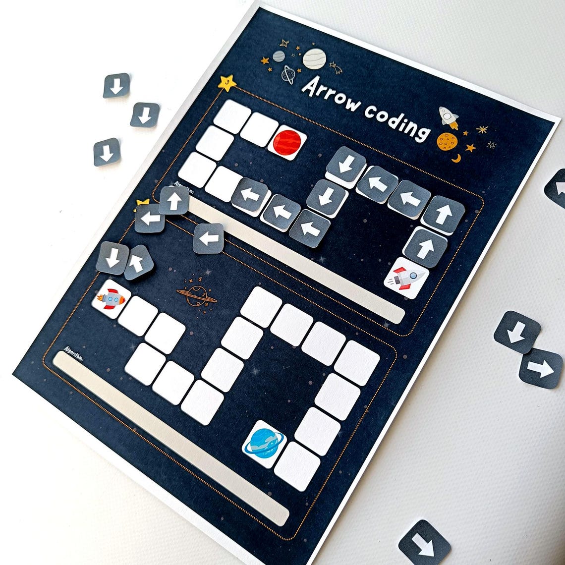 Space Coding Worksheets: Arrow Coding, Preschool Printable (digital ...
