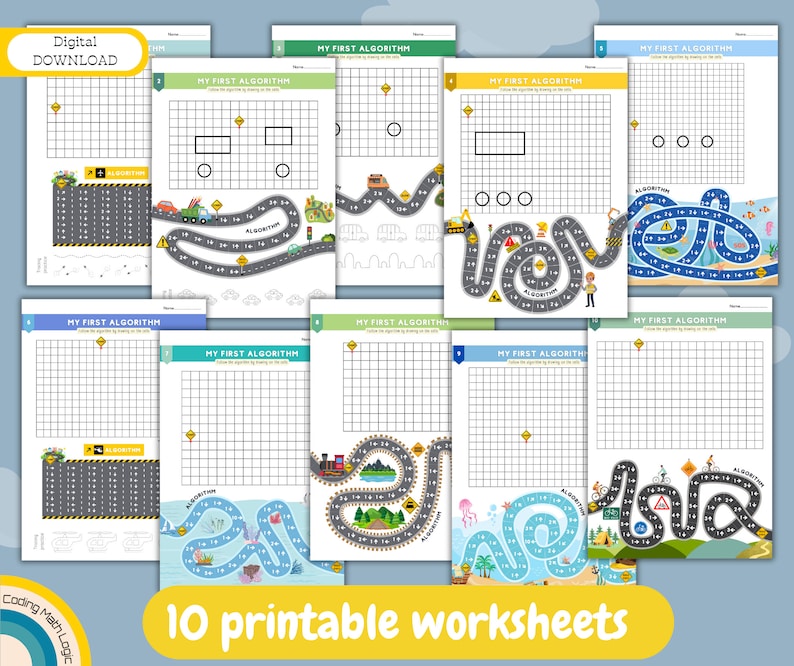 Coding for Kids My First Algorithm Code Activity Code Worksheets Logic ...