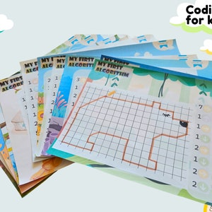 Coding for Kids My First Algorithm Graphic Dictation Coding Worksheets ...