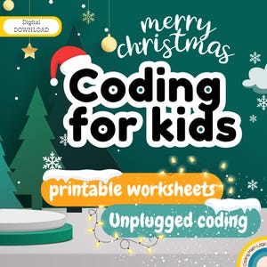 Coding for kids   Christmas coding   Coding worksheets   Logic game for kids   christmas coding activity  Preschool   Homeschool