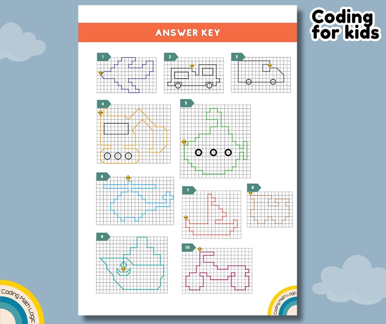 Coding for Kids My First Algorithm Code Activity Code Worksheets Logic ...