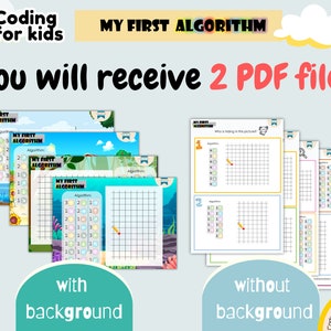 Coding for Kids: My First Algorithm Logic Game Printable Worksheets - Etsy