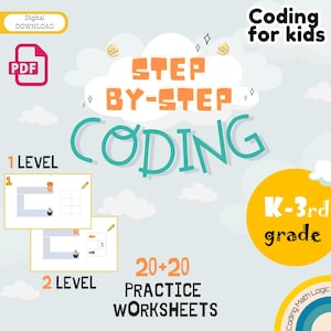 Coding für Kinder Coding Arbeitsblätter Pfeile Spiel Kinder lernen Coding Aktivität Homeschool Vorschul Arbeitsblätter Logikspiel für Kinder