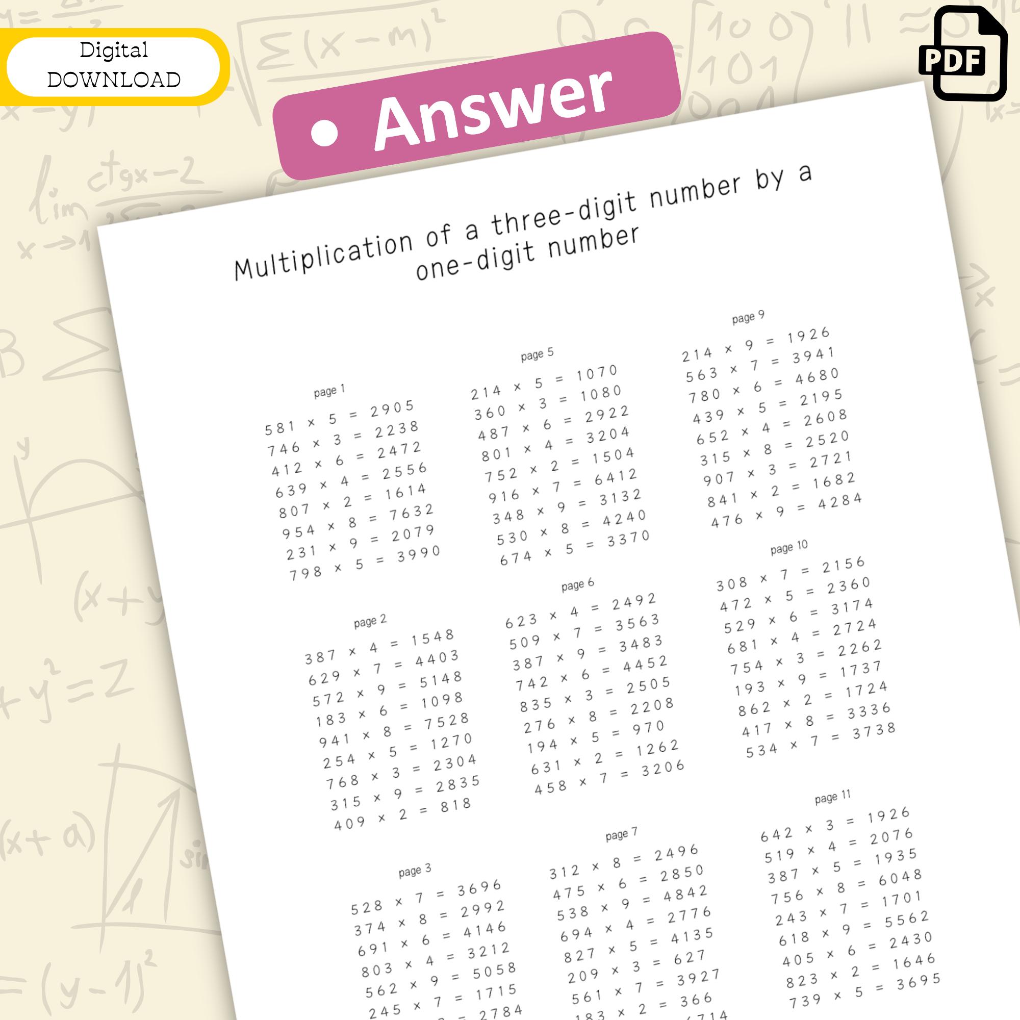 Multiplication Task Cards: 3-digit by 1-digit Math (PDF Download) - Etsy