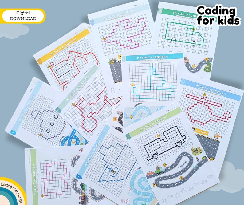Coding for Kids My First Algorithm Code Activity Code Worksheets Logic ...