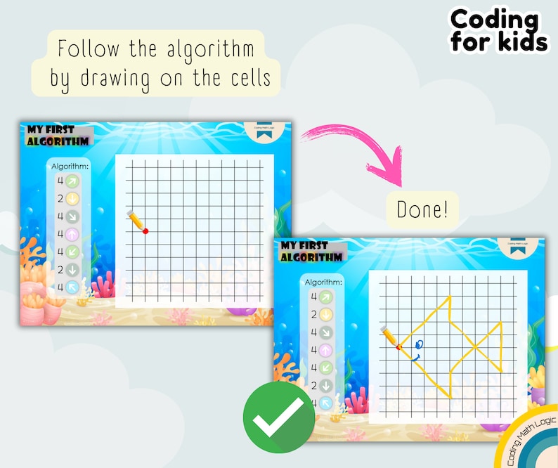 Coding for Kids: My First Algorithm Logic Game (PDF Pattern) - Etsy