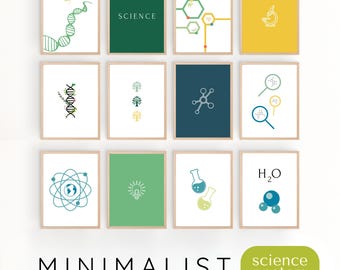 Wissenschaft Poster Set von 12, Biologie Chemie Klassenzimmer Wandkunst, Lab Dekor PDF