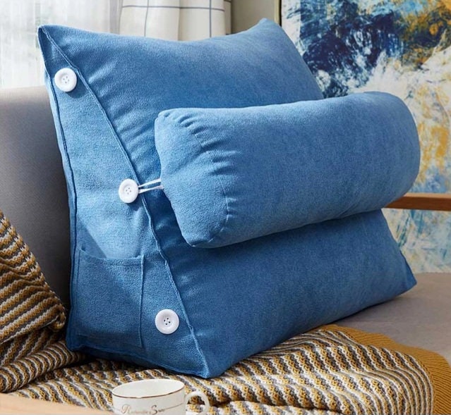 Wedge Lumbar Pillow, Triangular Reading Pillow Cushion with