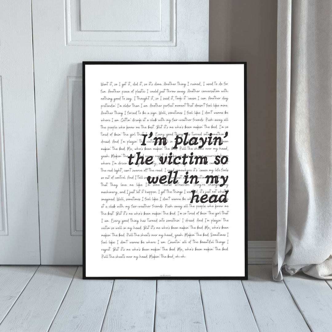 Making the Bed Lyrics Poster GUTS Album Olivia Rodrigo Etsy