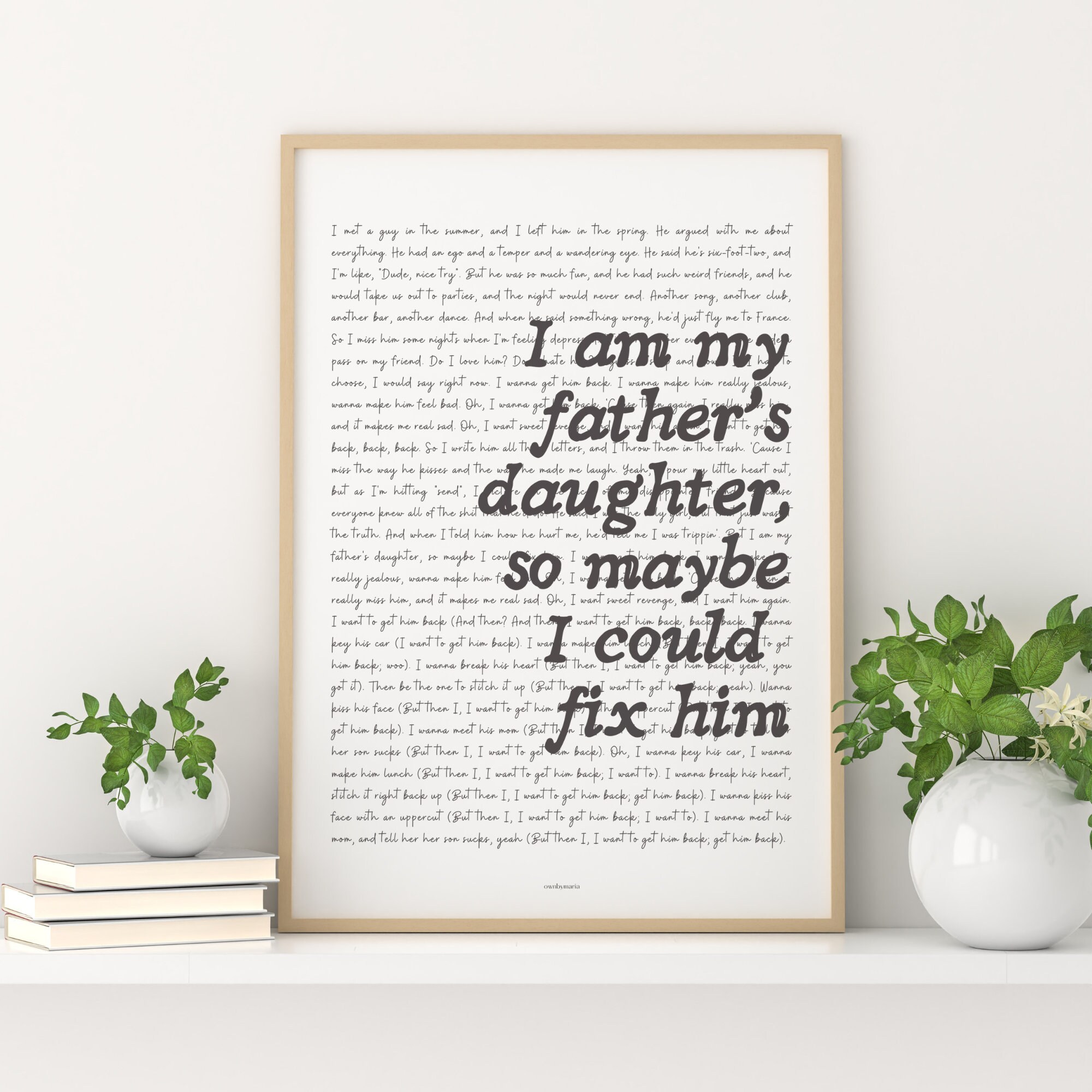Get Him Back Lyrics Poster, GUTS Album Poster, Olivia Rodrigo Poster