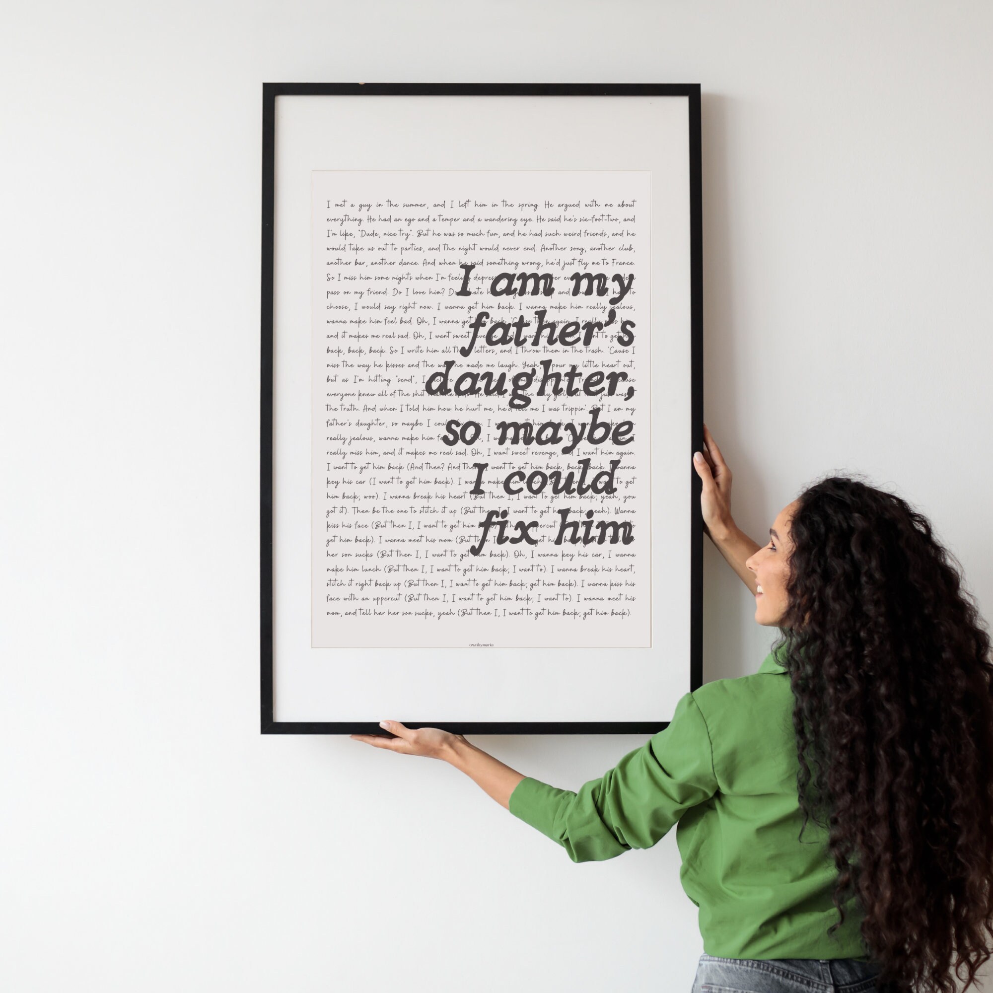 Get Him Back Lyrics Poster, GUTS Album Poster, Olivia Rodrigo Poster