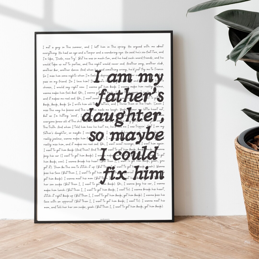 Get Him Back Lyrics Poster, GUTS Album Poster, Olivia Rodrigo Poster