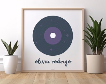 Olivia Rodrigo Vinyl Poster, Purple Butterfly Vinyl Wall Art, Livie Music Room Decor, GUTS Fan Art, A Gift for Olivia Rodrigo Fan