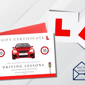 RIJLESSEN CADEAUbon digitale download leerling-chauffeur cadeaubon 18e verjaardag 17e verjaardag 16e verjaardag cadeaubon