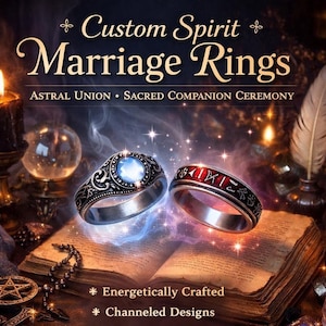 Anillos de matrimonio espiritual personalizados / Anillos de unión astral para el cónyuge compañero espiritual - Producto digital en PDF - NO es una ceremonia de matrimonio - Solo anillos