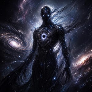Voidborne Cosmic Entity Spirit Companion — Starfield Wanderer • Black Hole Energy • Celestial Intelligence Binding PDF-produkt