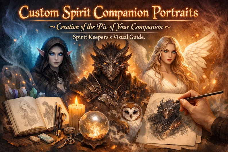 Visual Spirit Custom Spirit Companion Portrait/drawing- Creation of the Pic of Your ...