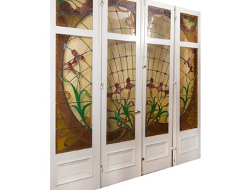 Art Nouveau Stained Glass Panel Doors