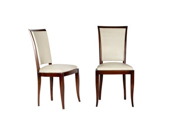 Jules Leleu Art Deco Dining Chairs Set, 20th Century