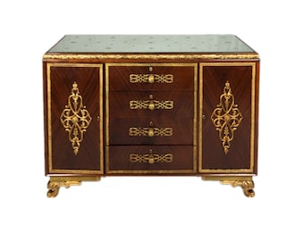 Bronze rosewood chest of drawers Louis XV Fusion Style, 20th Century