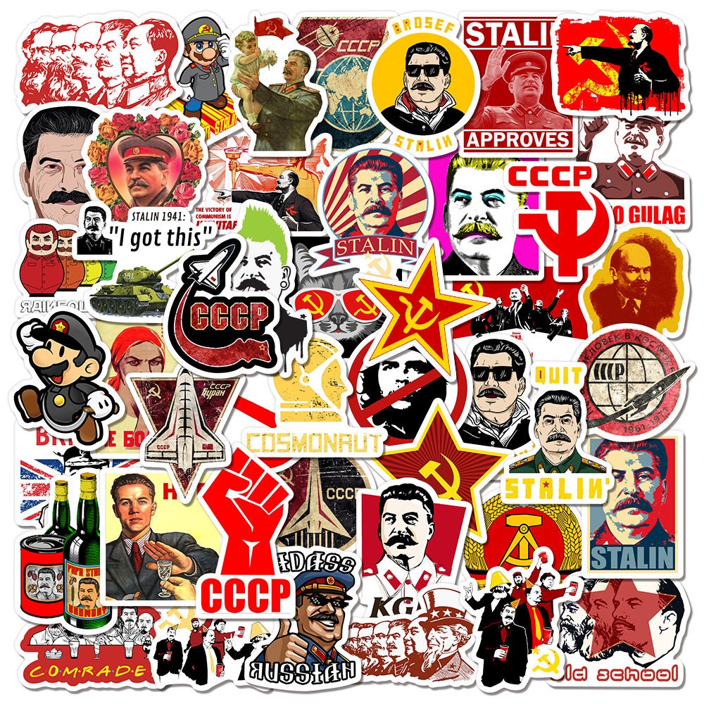50 Pcs Handmade USSR Union Stalin Soviet Retro Stickers for Laptop Bike ...