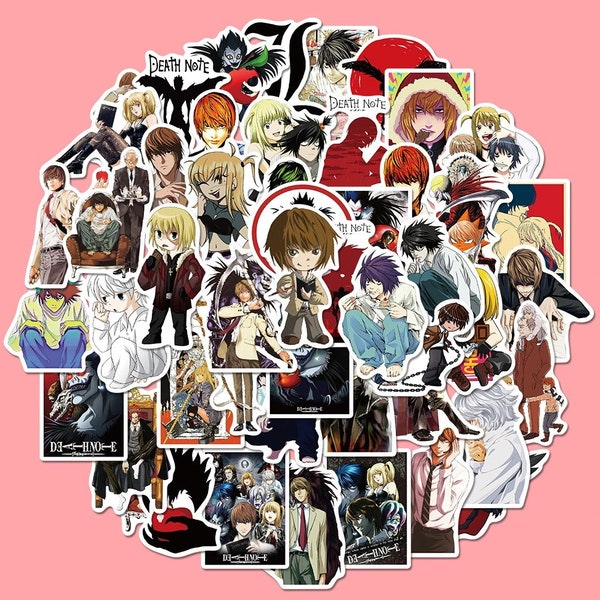 50 Pcs Death Note Anime Handmade Stickers Waterproof Sunscreen laptop Graffiti Sticker PVC Children's Toy Sticker