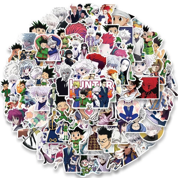 100 Pcs HUNTER×HUNTER Anime Series Handmade Stickers Waterproof and Versatile Graffiti Stickers for Children's Toys Skateboards, and Luggage