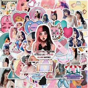 50 Pcs Singer Melanie Martinez Hot Pop Album Handmade Stickers for Decals Scrapbooking Bike Laptop Guitar Diary Phone Pink Girl Sticker