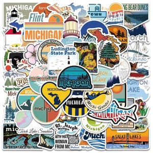 50 Pcs American Michigan City Landscapes Travel Stickers For DIY Kid Bottle Motorcycle Laptop Refrigerator Decals Toys Sticker