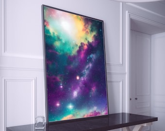 Meditation poster Spiritual artwork Serenity poster Tranquil wall hanging Inner peace prints Color Therapy Calming artwork