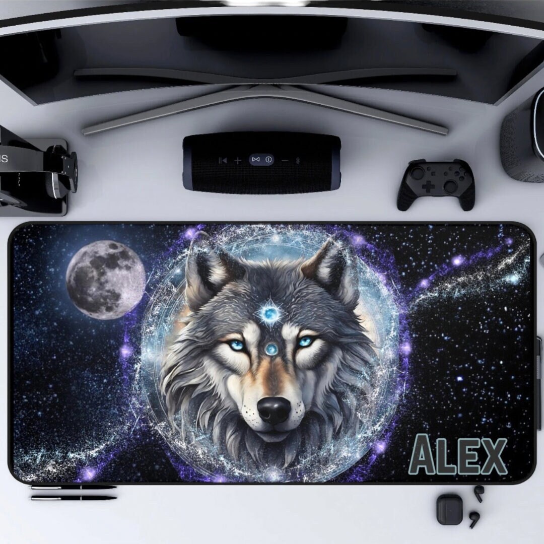 Wolf Desk Mat, Custom Desk Mat, Desk Mat Aesthetic, Large Desk Mat